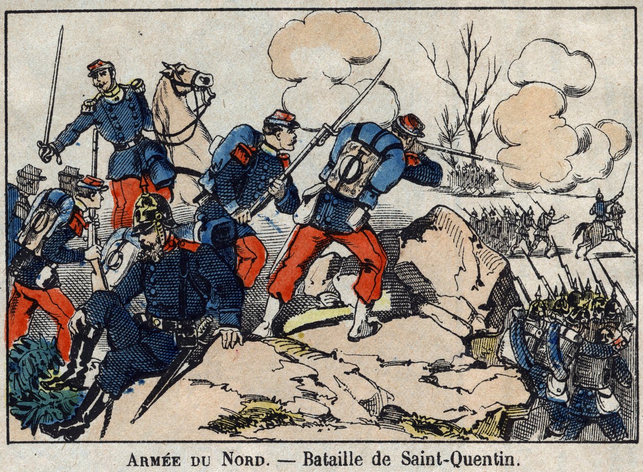 Guerre de 1870 entre la France et la Prusse : La Bataille de Saint Quentin en janvier 1871. Image d