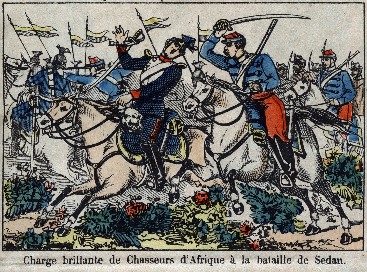 Guerre de 1870 entre la France et la Prusse : charge des chasseurs d