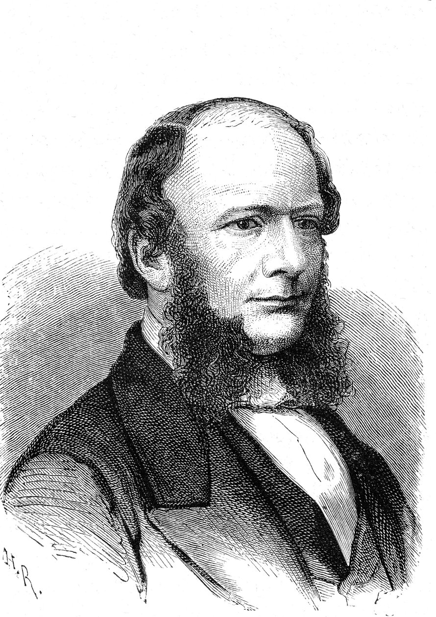 Werner von Siemens (1816-1892), inventeur et industriel allemand (télégraphe électrique). Gravure 1868 - French School