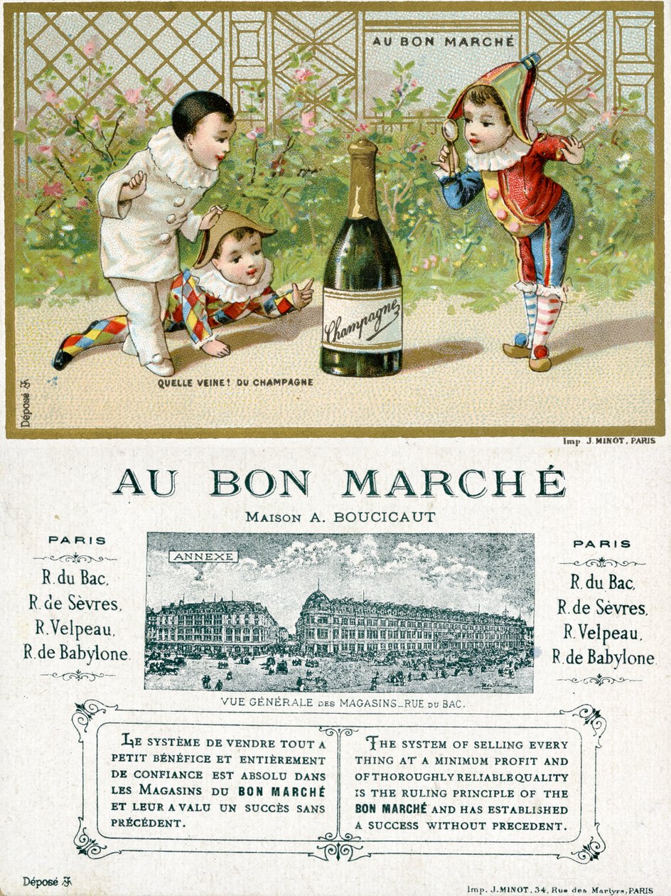 Quelle chance ! Une bouteille de champagne ; recto et verso d