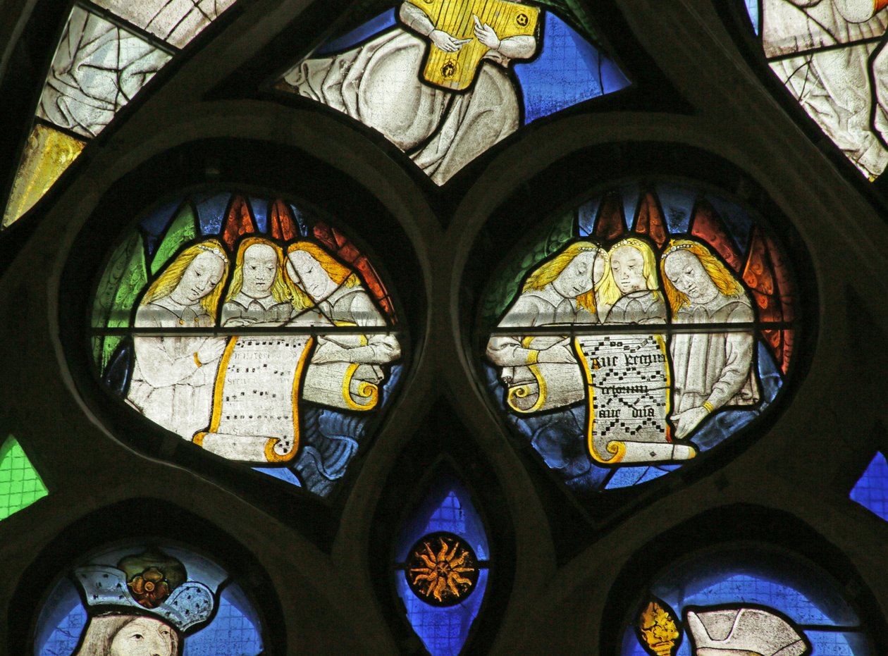 Vitrail représentant une chorale d