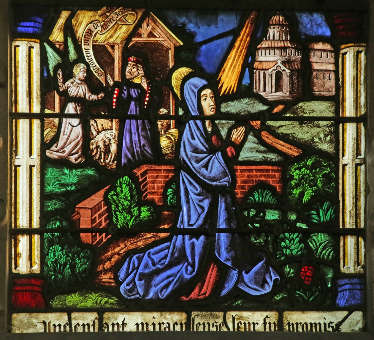 Vitrail représentant les Annonciations à Anne et Joachim - French School