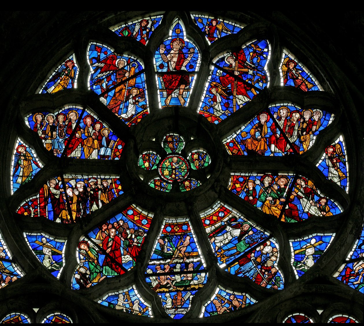 Fenêtre n°3 représentant le Jugement dernier (rosace - intérieur) - French School