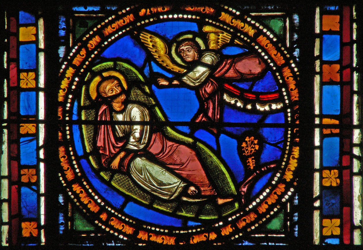 Fenêtre s2-C représentant un ange avertit Joseph - French School