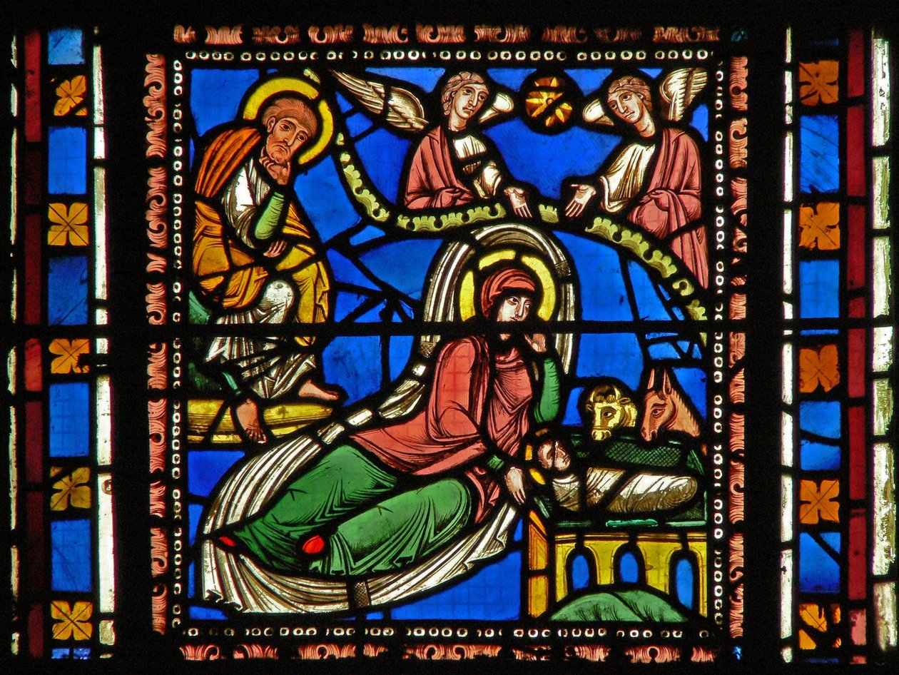 Fenêtre s2-C représentant la Nativité - French School