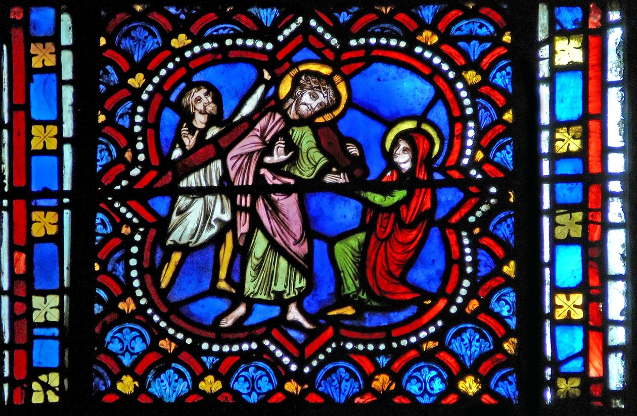 Fenêtre s2-L représentant la Via Crucis - French School
