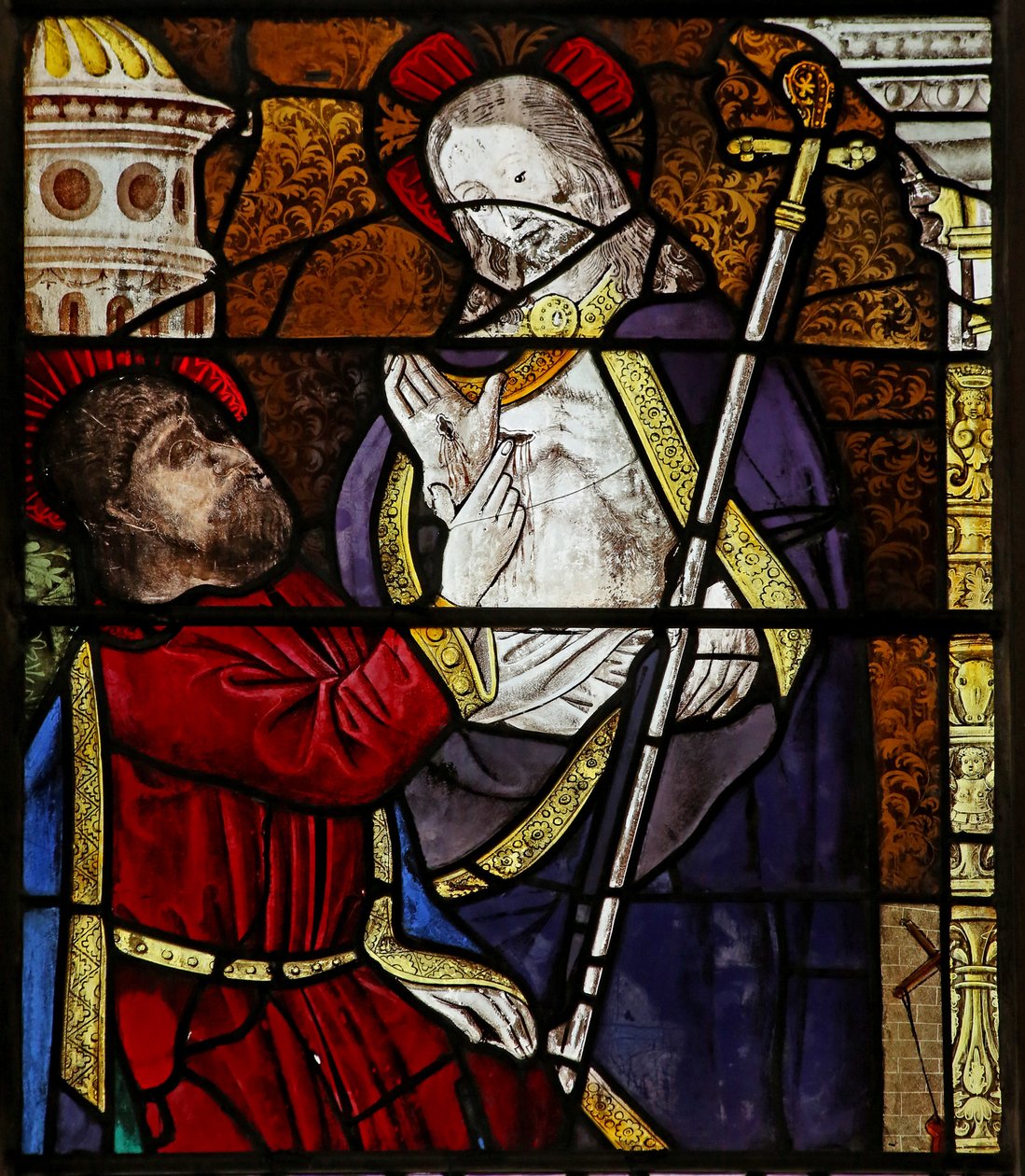 Fenêtre s3 représentant Saint Thomas - le doute - French School