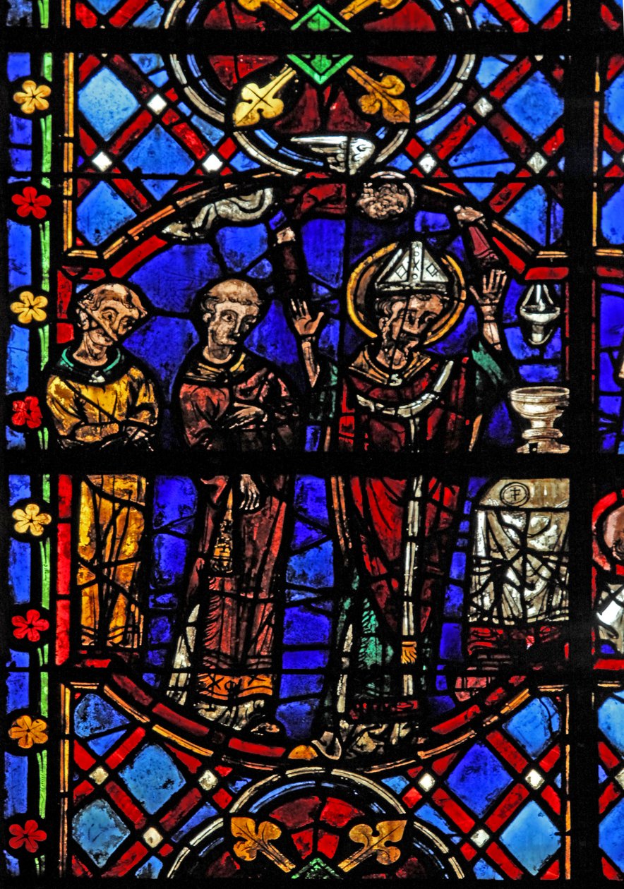 Fenêtre w08 représentant la Messe de Saint Martin - French School