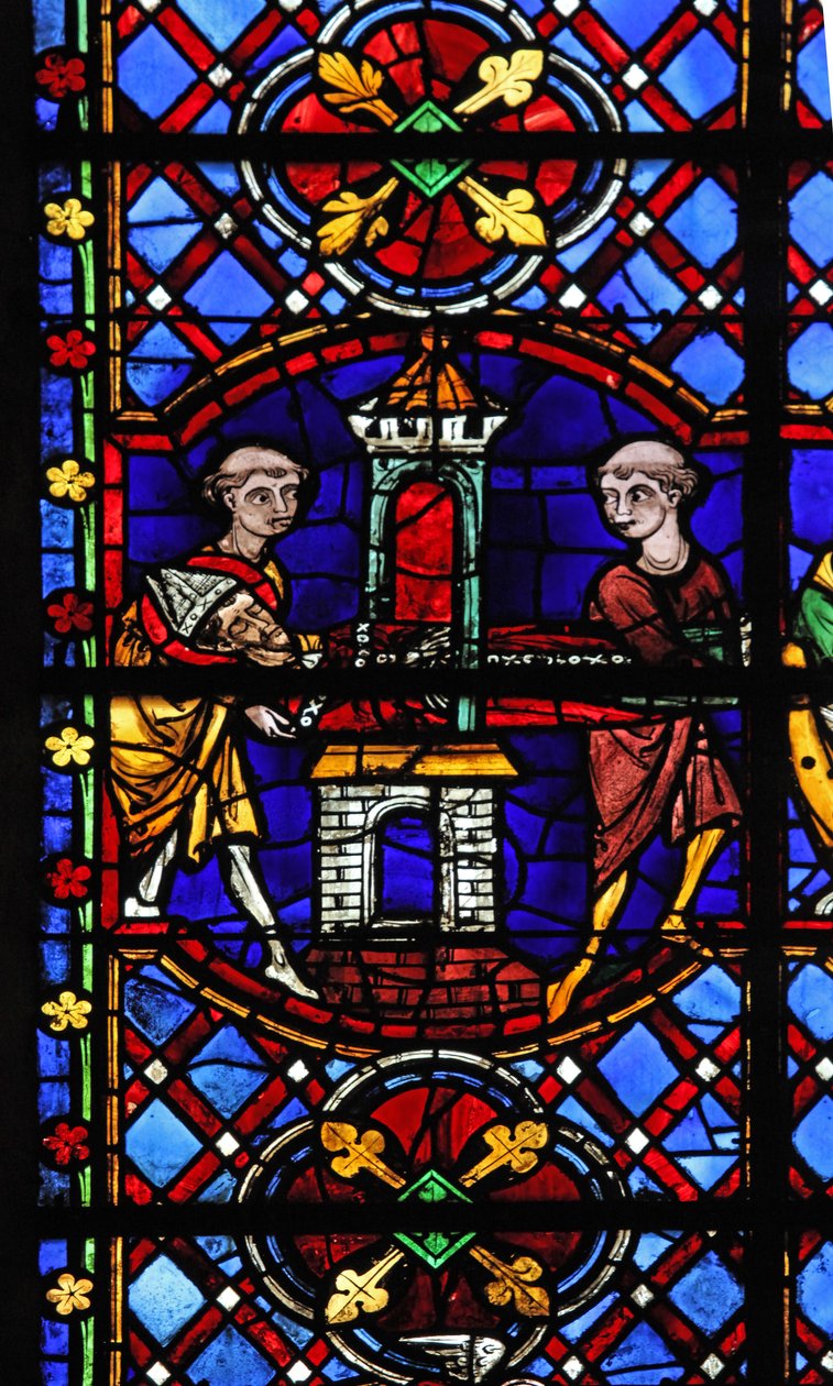 Fenêtre w08 représentant les reliques de Saint Martin sont volées - French School