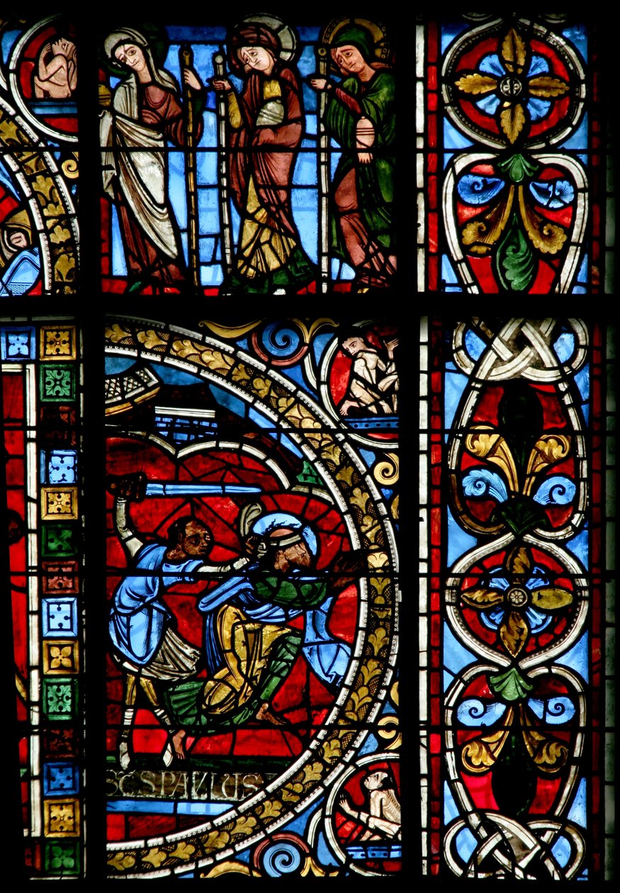 Fenêtre w0 représentant la mort de Saint Paul - French School