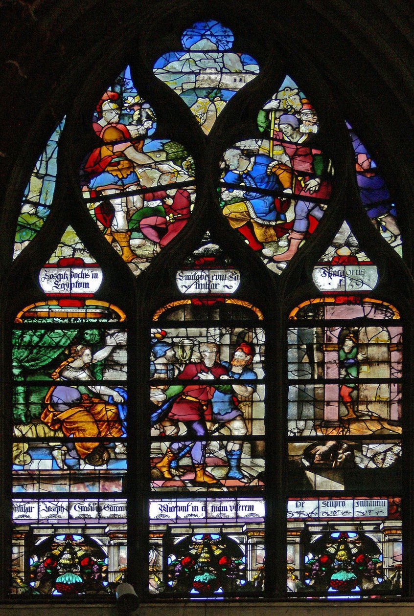 Fenêtre w107 représentant des scènes de la vie de Joseph - French School