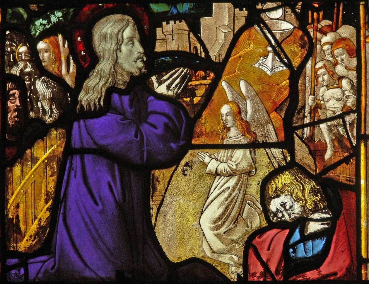 Fenêtre w10 représentant le Christ à Gethsémani - French School