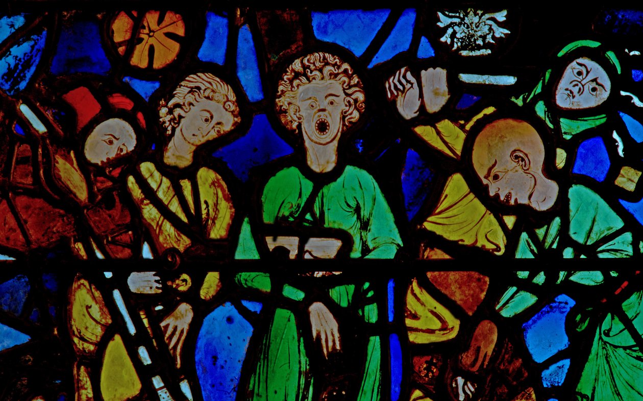 Fenêtre w10 représentant une scène de la vie de Saint Vincent - French School