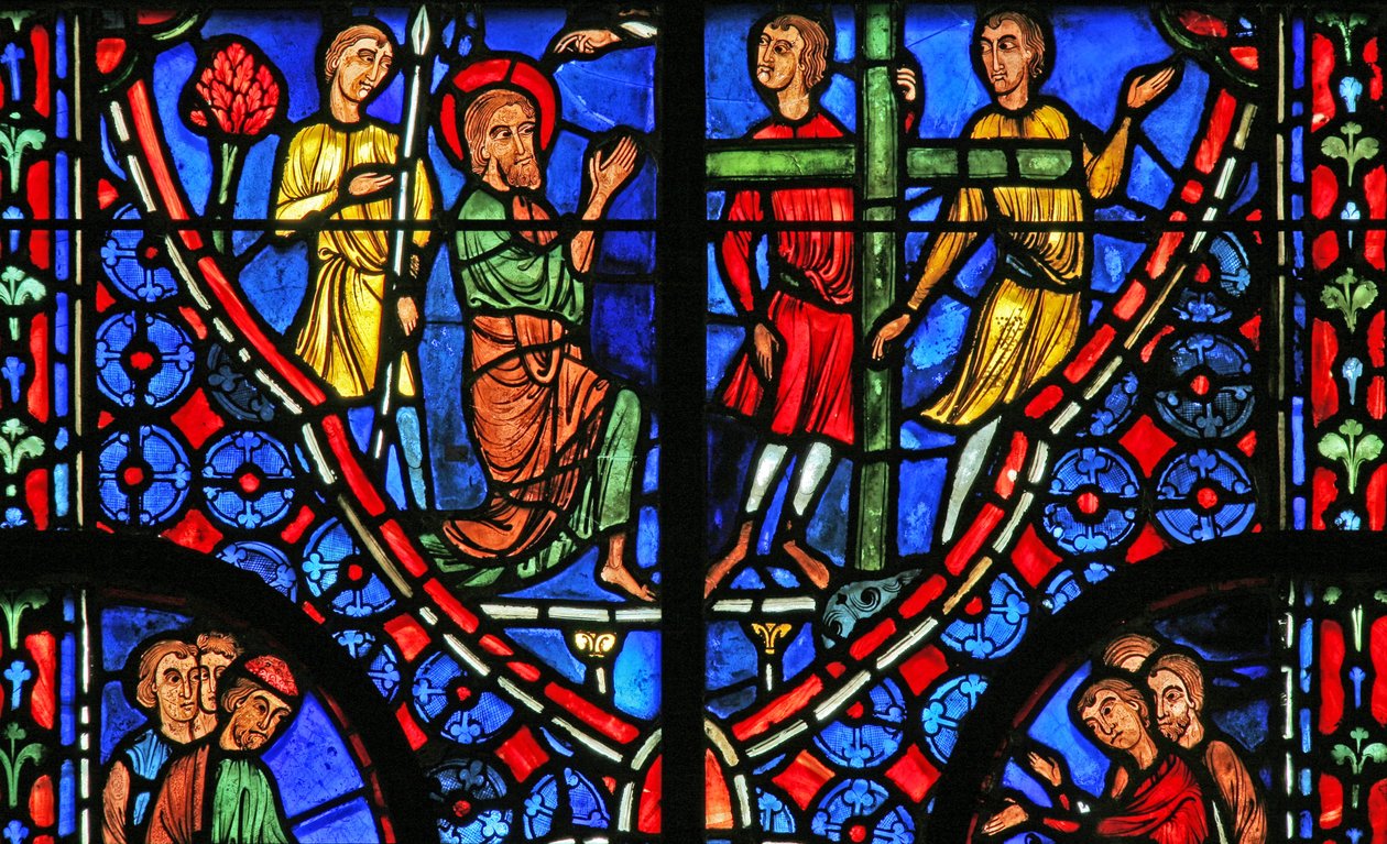 Fenêtre w11 représentant Saint André devant sa croix - French School