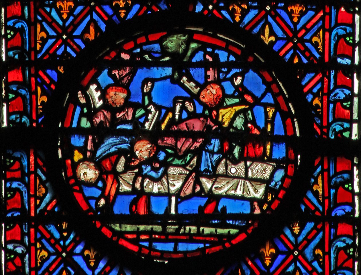 Satan causant le chaos à Job et sa famille - French School