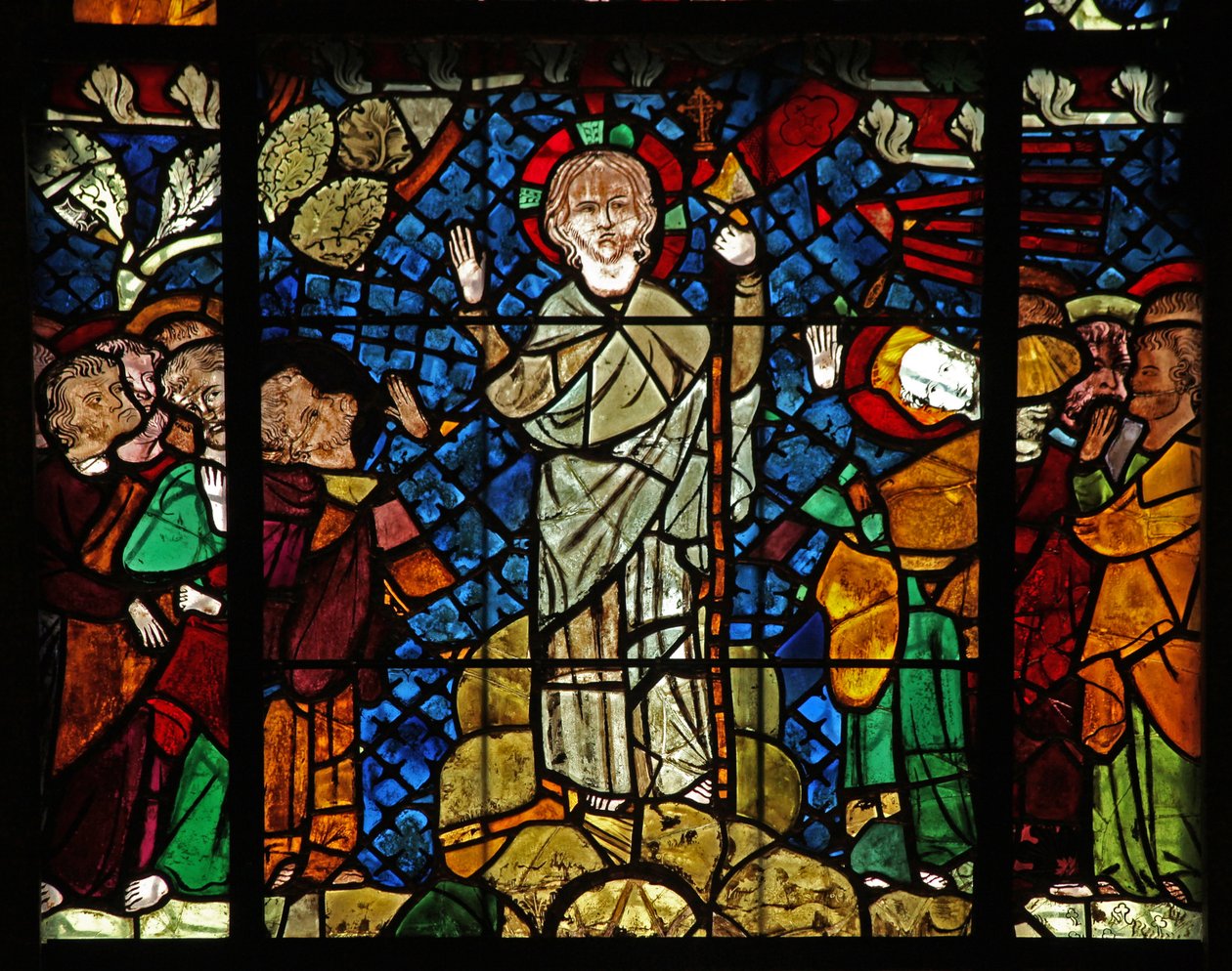 Fenêtre w14 représentant le Christ apparaissant à ses disciples sur la montagne - French School