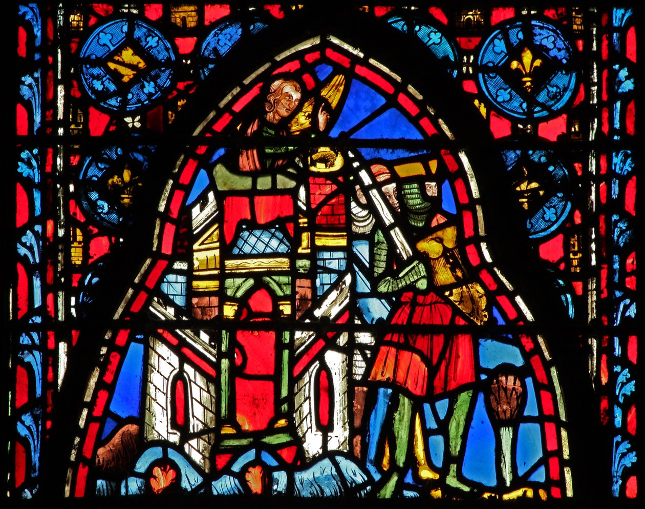 Saintes Reliques : Héraclius devant la porte scellée miraculeuse à Jérusalem - French School