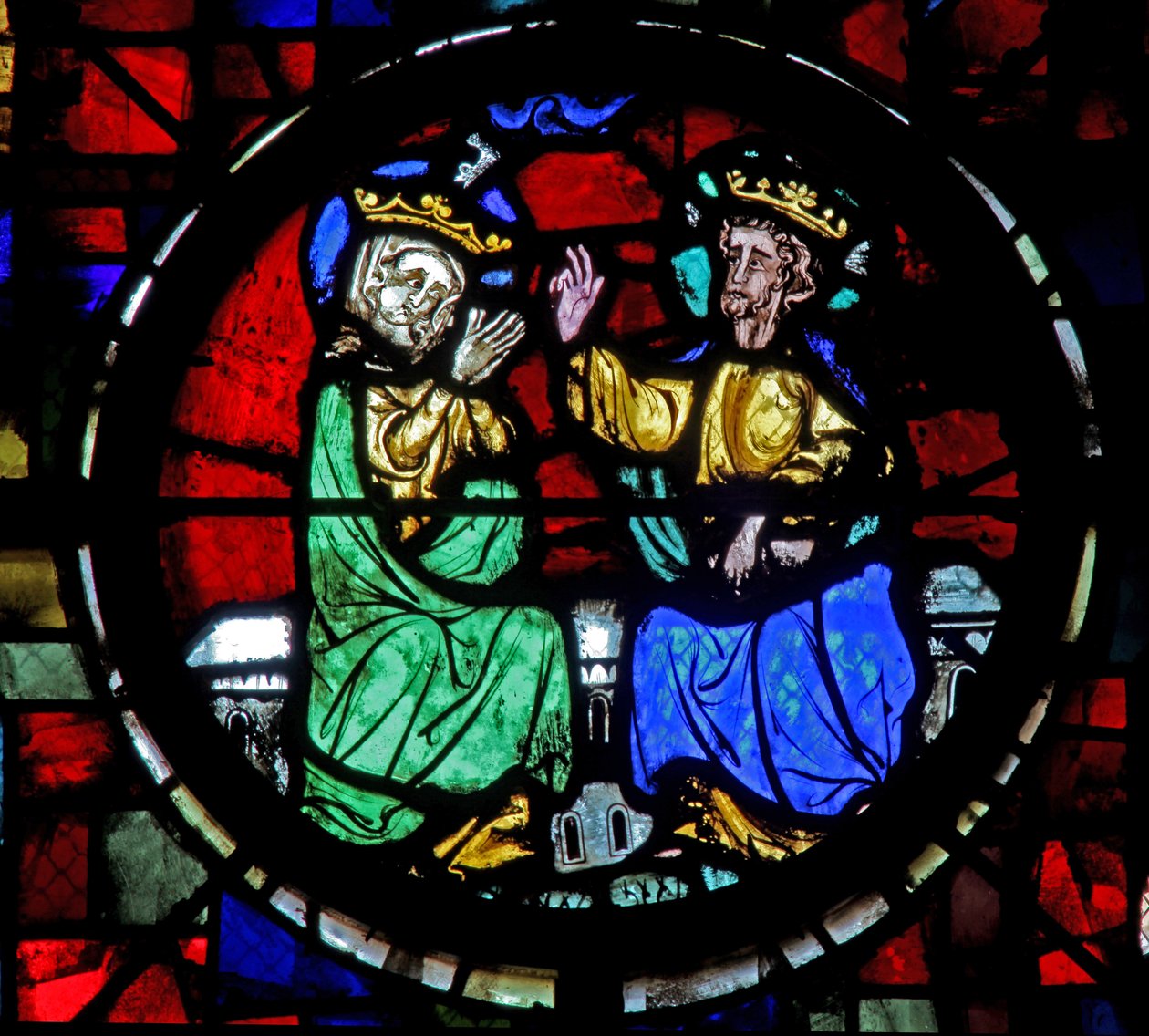 Fenêtre w15 représentant le Couronnement de la Vierge - French School