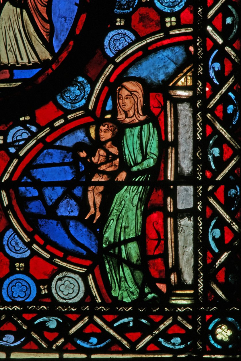 Fenêtre w1 représentant une scène de la vie de Saint Martin - French School
