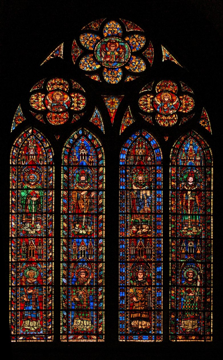 Fenêtre w201 représentant des saints, papes et diacres - French School