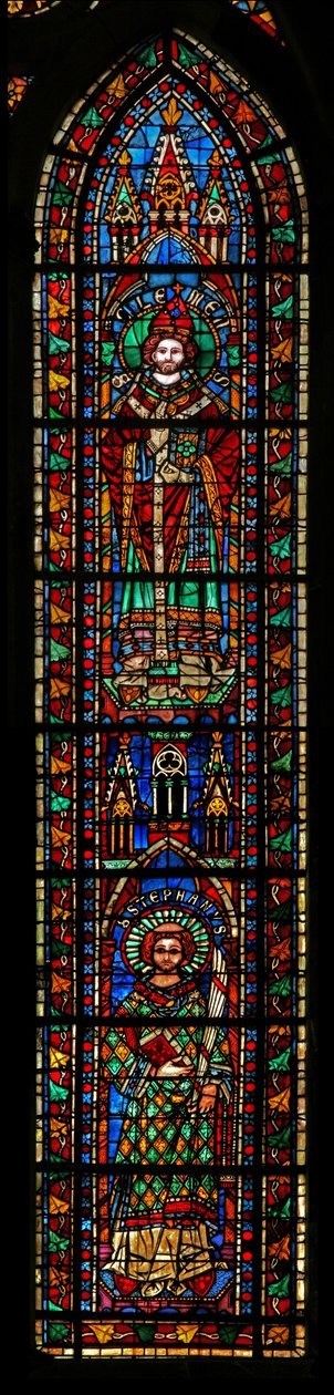 Fenêtre w201 représentant Saint Étienne et Saint Clément - French School