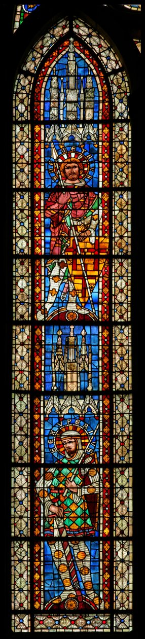 Fenêtre w203 représentant Saint Exupéry et Saint Démétrius - French School