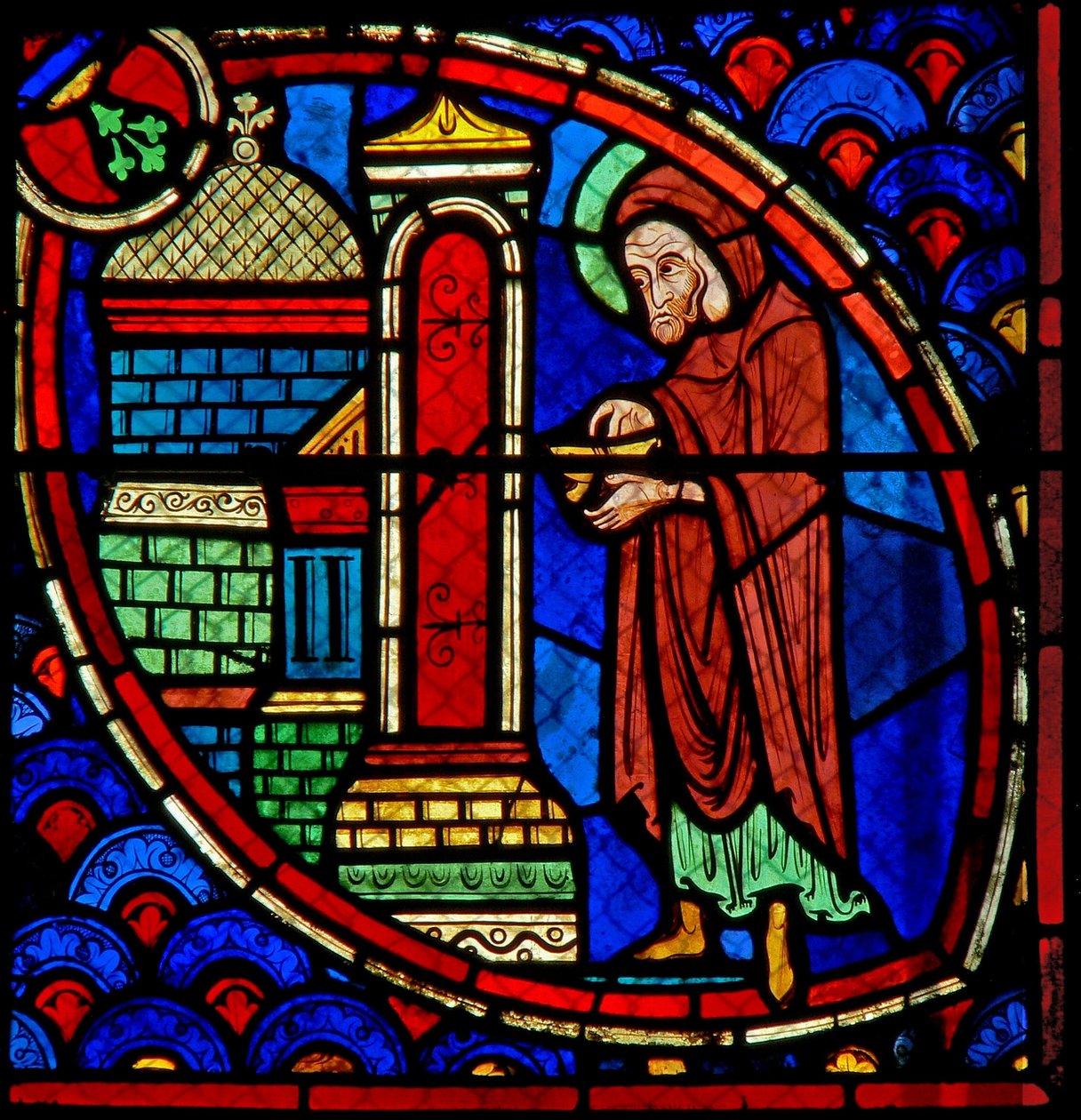 Zacharie, le père de Saint Jean-Baptiste, dans le Temple - French School