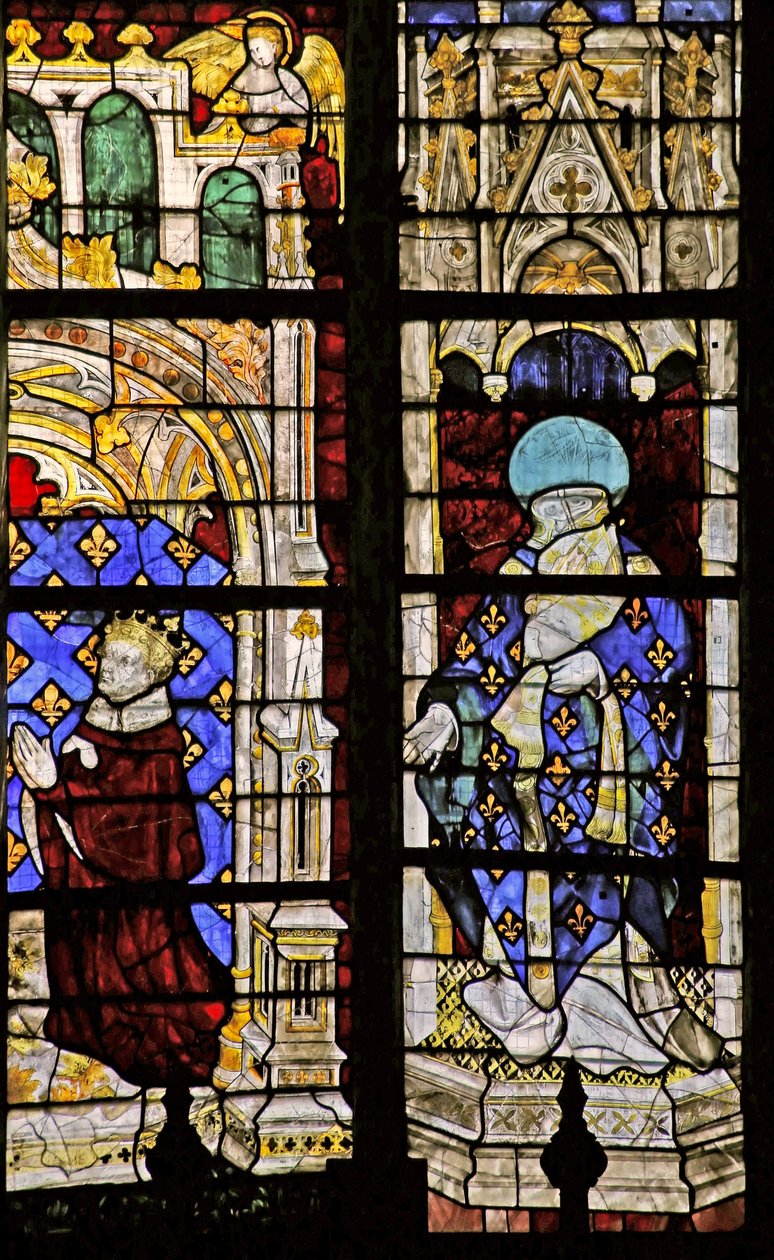 Saint Denis avec le donateur Charles VI - French School