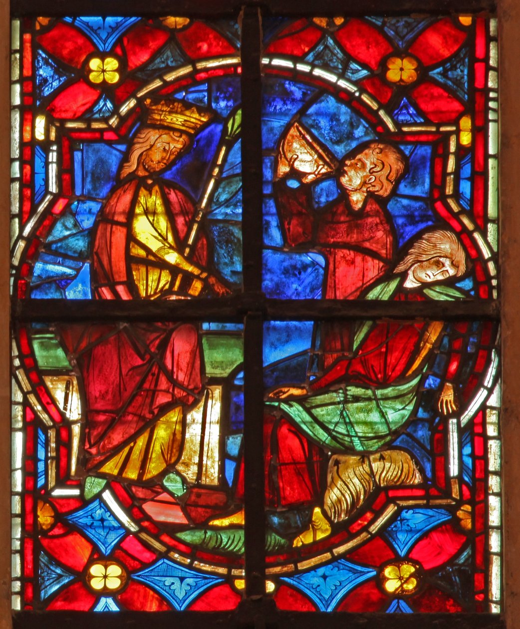 Scène de la légende de Saint Jean : le saint et la coupe empoisonnée - French School