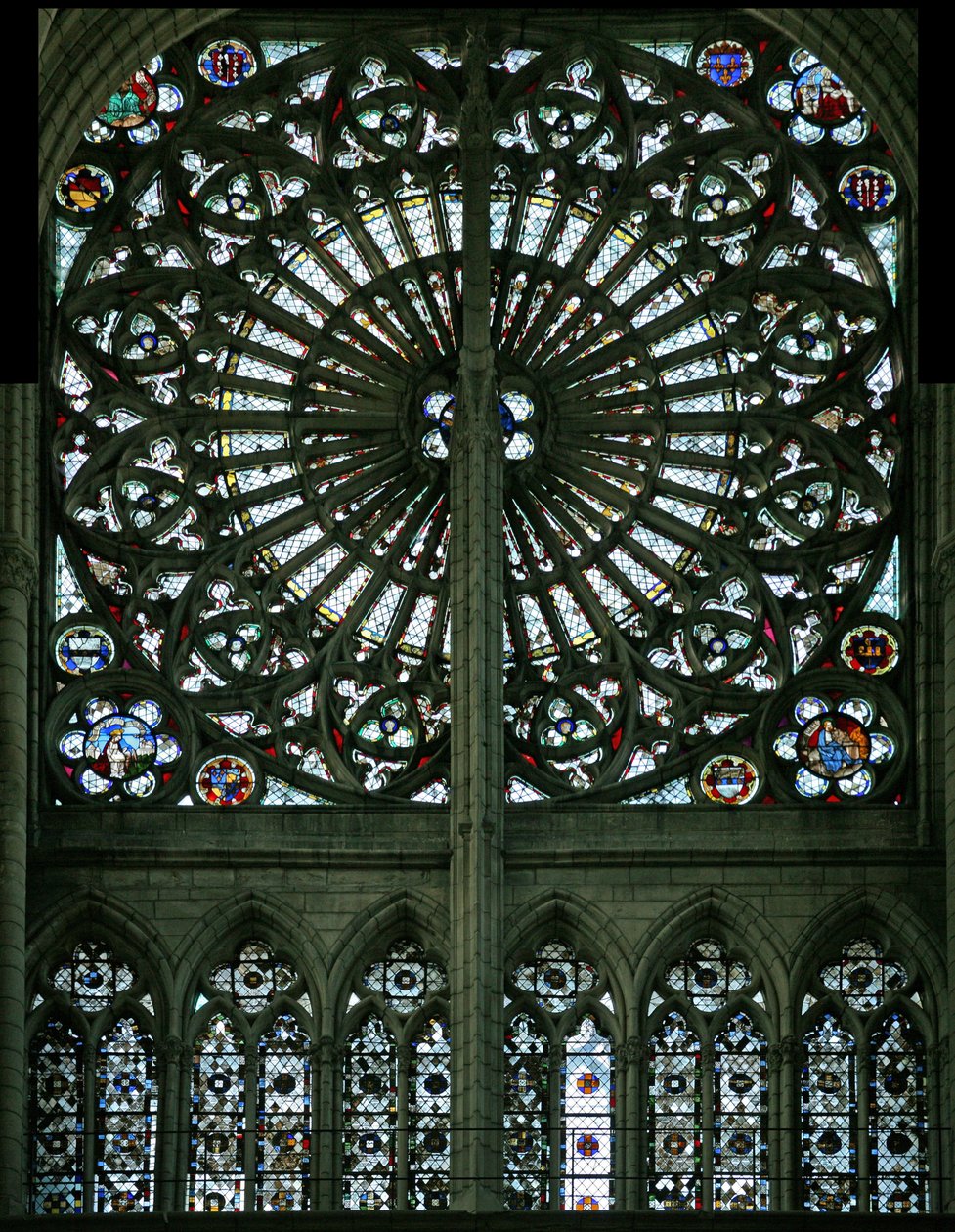 Les évangélistes et grisaille (rosace - intérieur) - French School