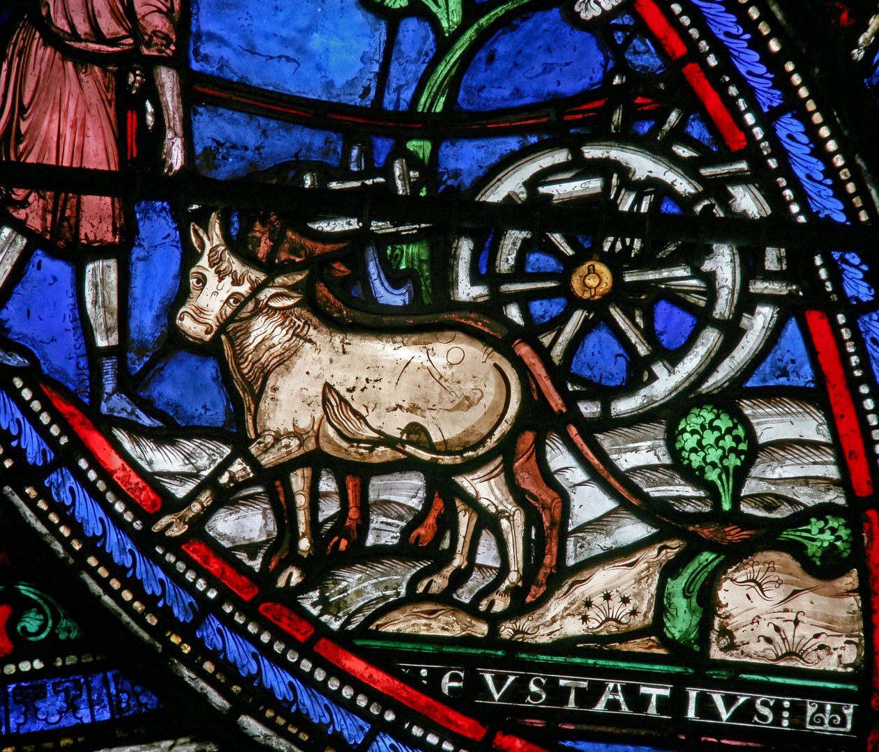 Scène de la vie de Saint Eustache : il travaille la terre - French School