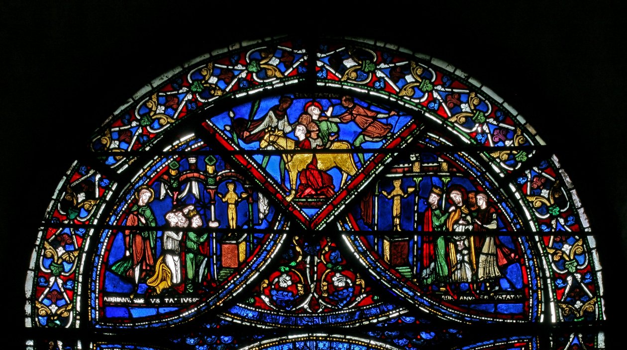 Scènes de la vie de Saint Eustache : il est martyrisé avec sa famille dans le Taureau d
