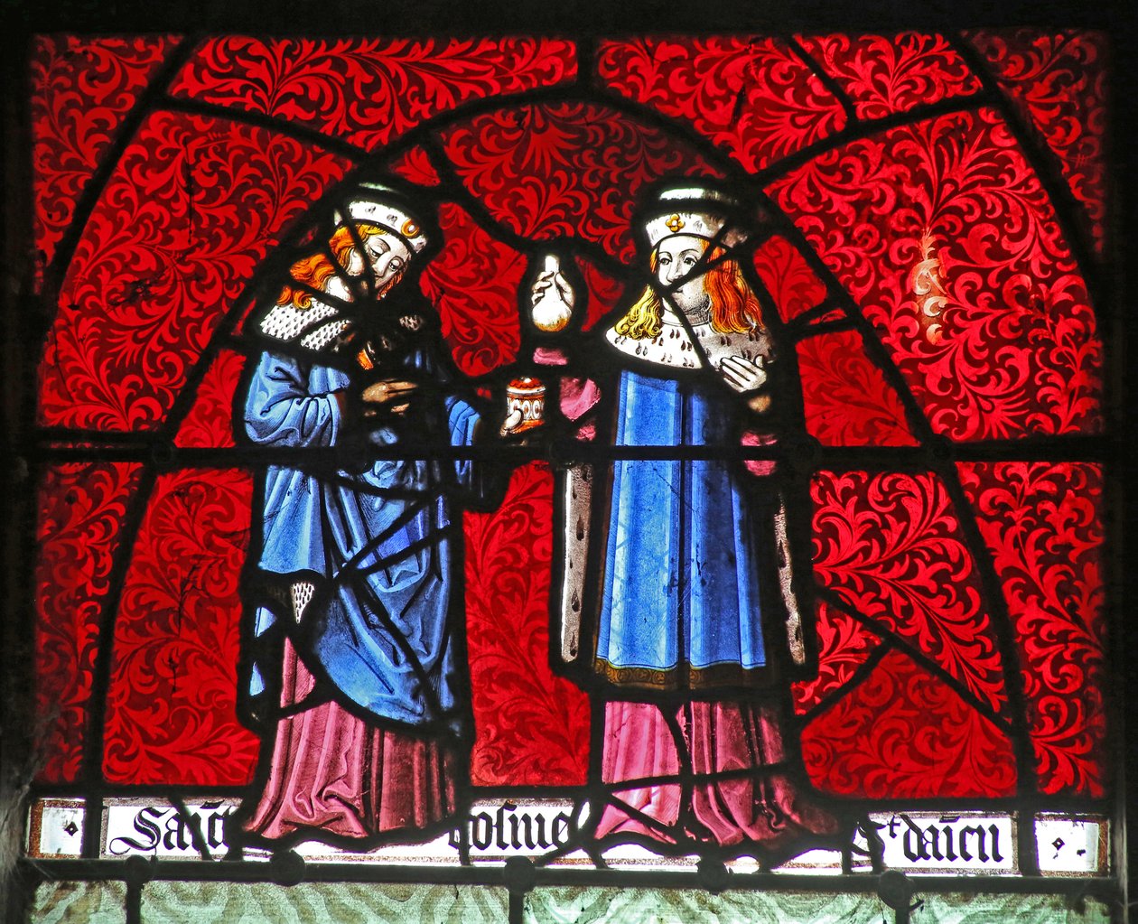 Fenêtre w22 représentant Saint Côme et Saint Damien - French School