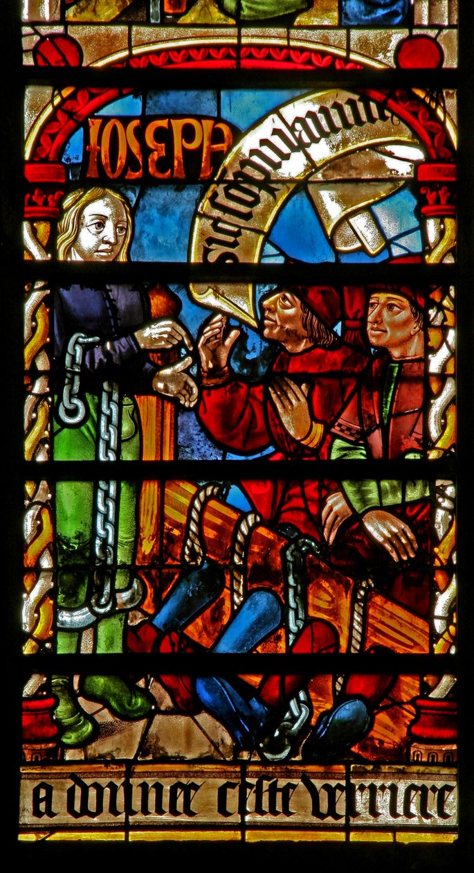 Joseph avec le majordome et le boulanger emprisonnés - French School
