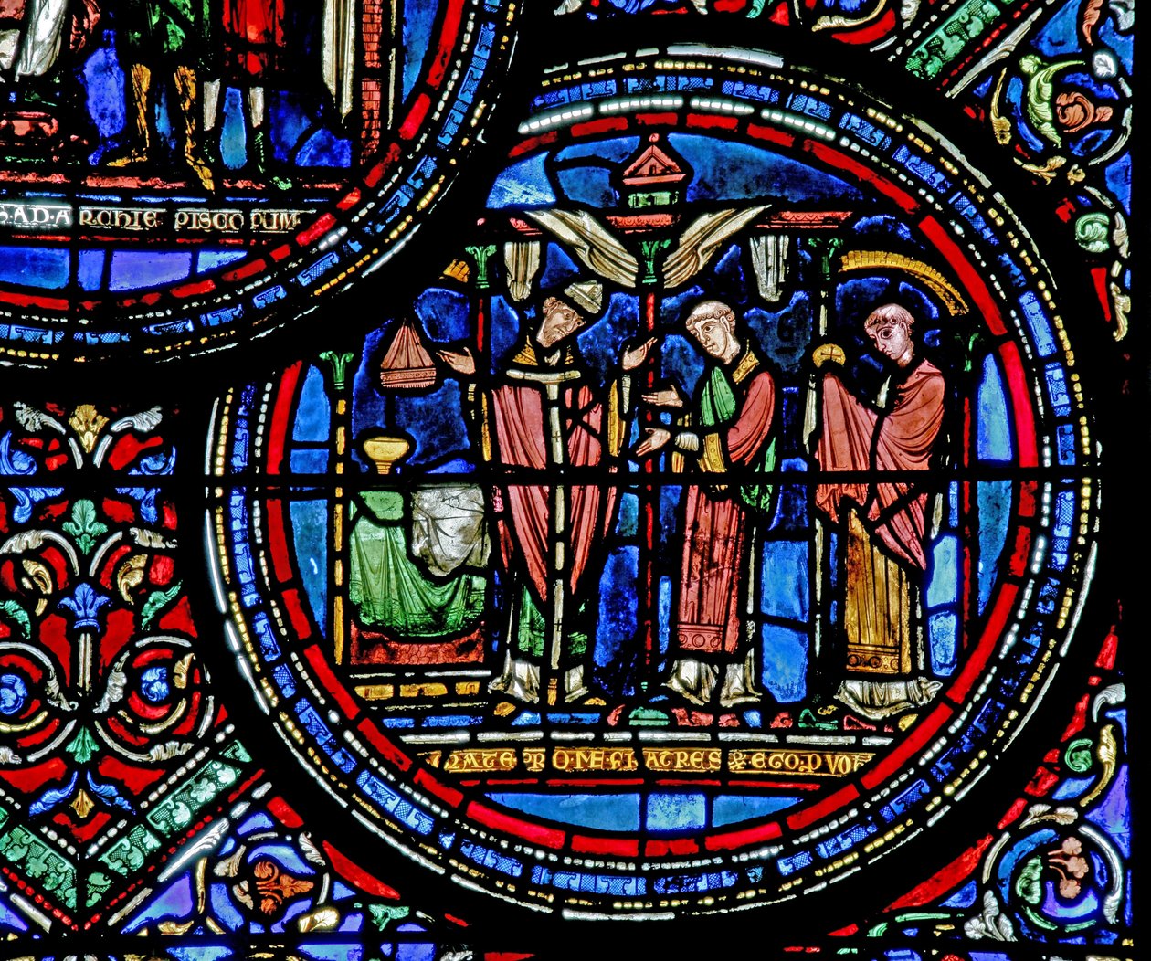 Fenêtre w23 représentant Saint Thomas Becket célébrant la messe - French School