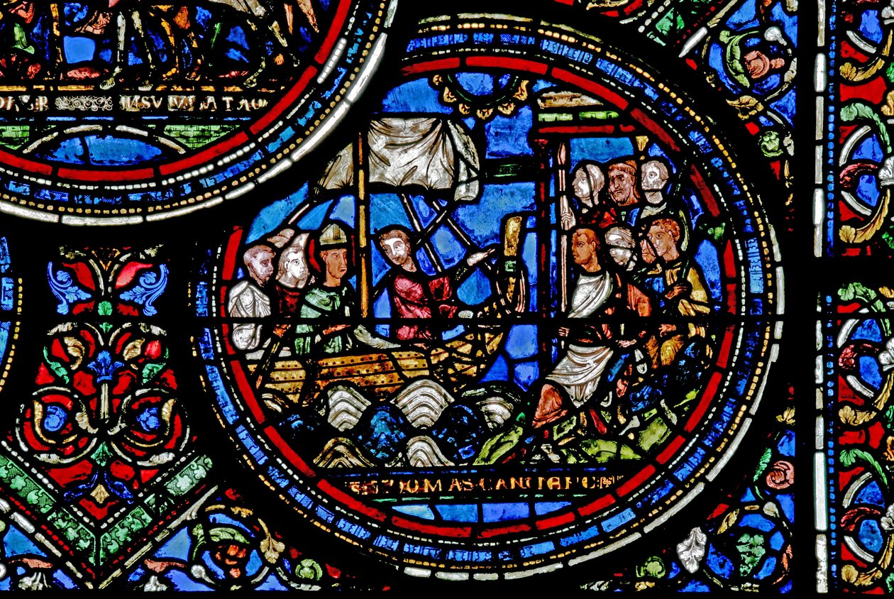Fenêtre w23 représentant Saint Thomas Becket en route pour l