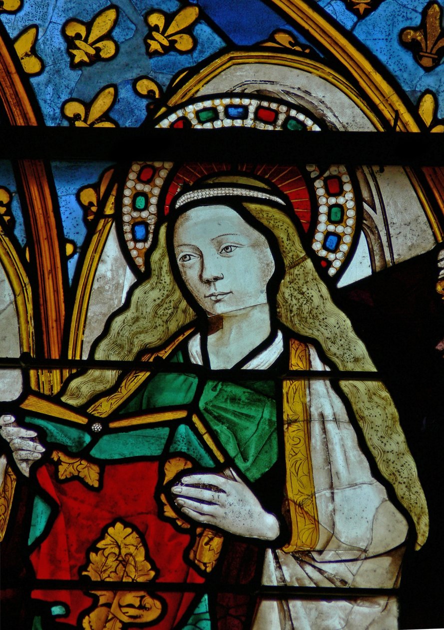 Vitrail w25 représentant la Vierge Marie à l