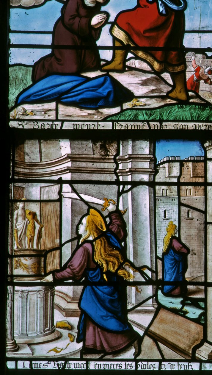 Sainte Barbe détruit les idoles - French School