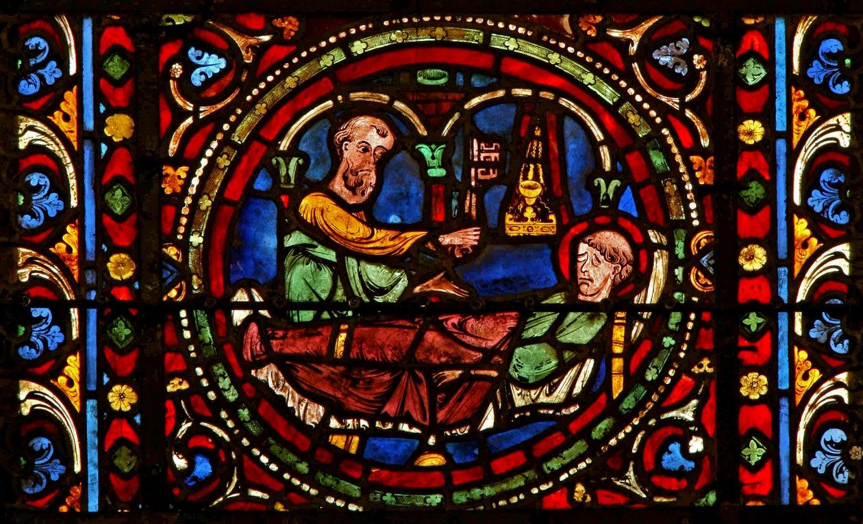 Fenêtre w2 représentant Saint Germain rêvant qu