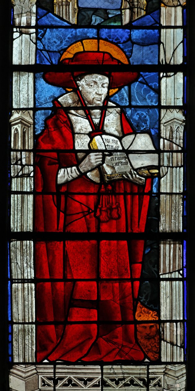 Vitrail w35 représentant Saint Jérôme - French School