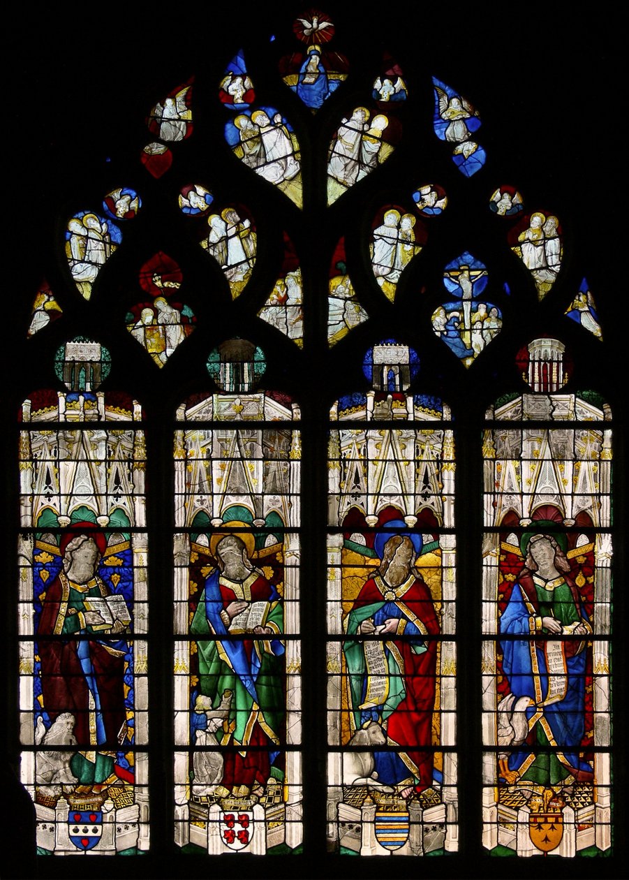 Vitrail w37 représentant les Évangélistes - Quatre - French School