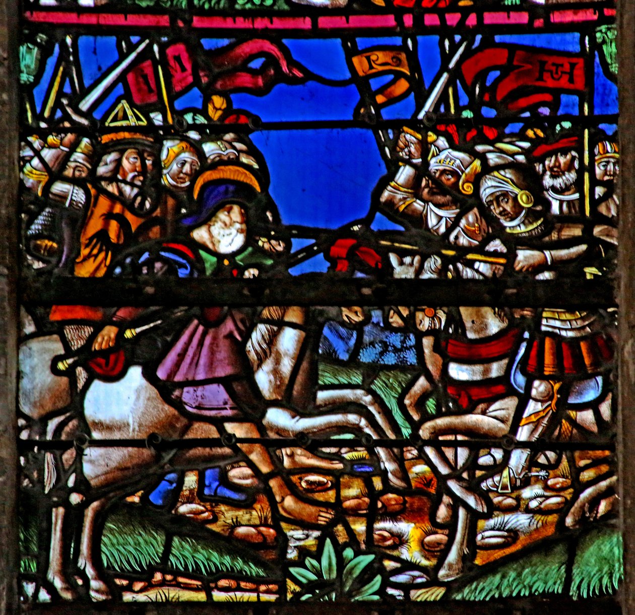 Fenêtre w3 - Saint Jacques apparaît à la bataille de Clavijo - French School