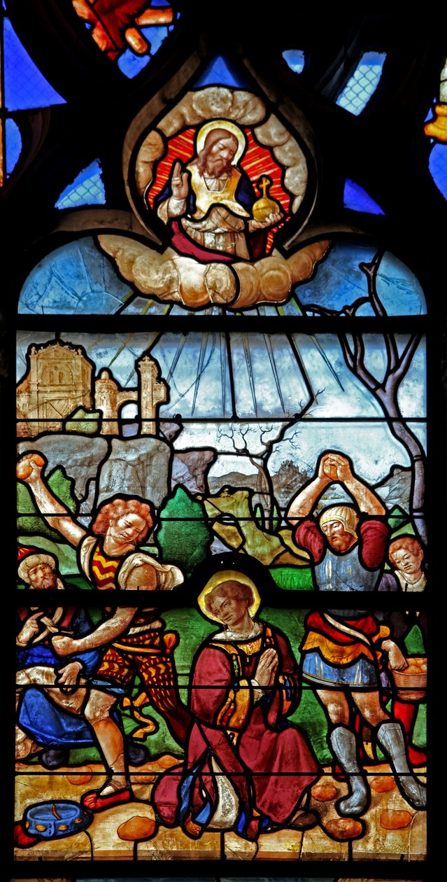 Fenêtre w46 représentant le martyre de Saint Étienne - French School