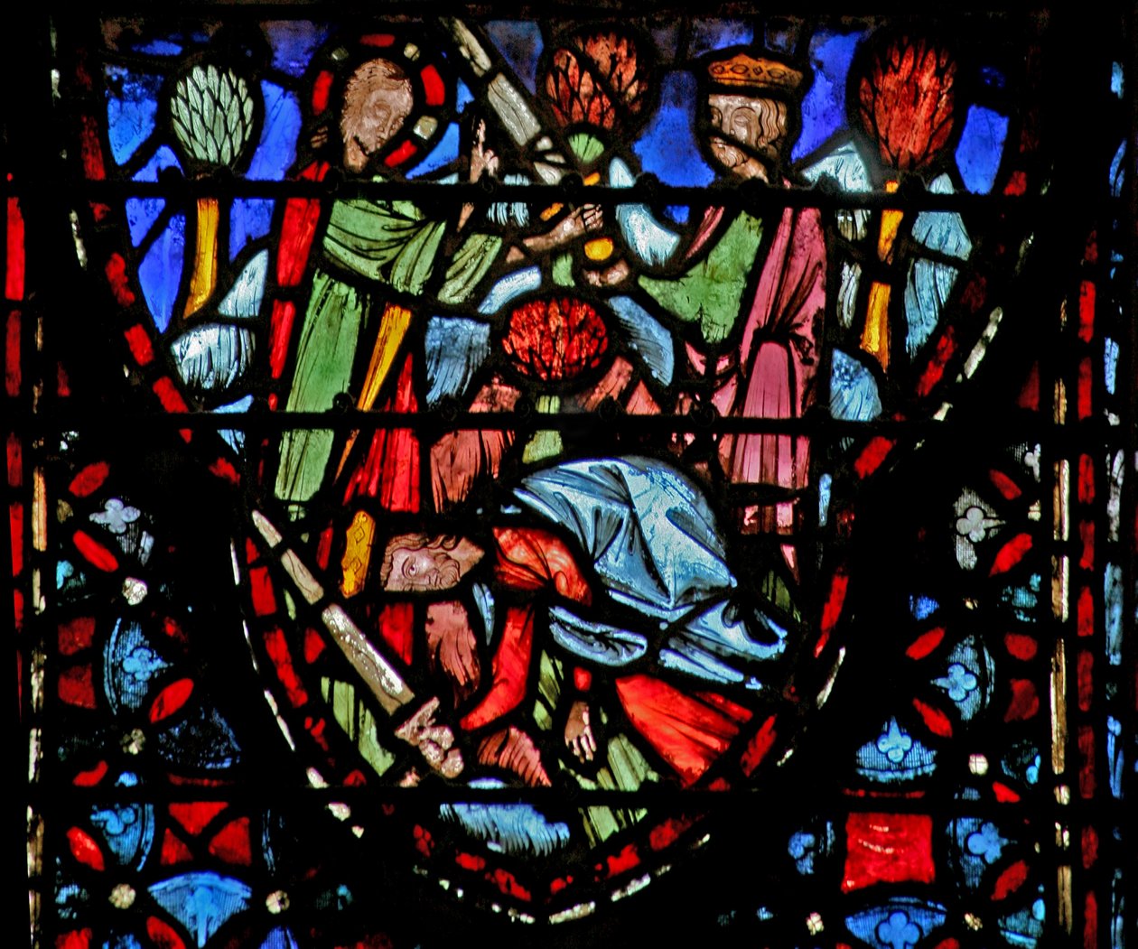 Le soldat de Dieu apparaît à Josué qui tombe à terre - French School
