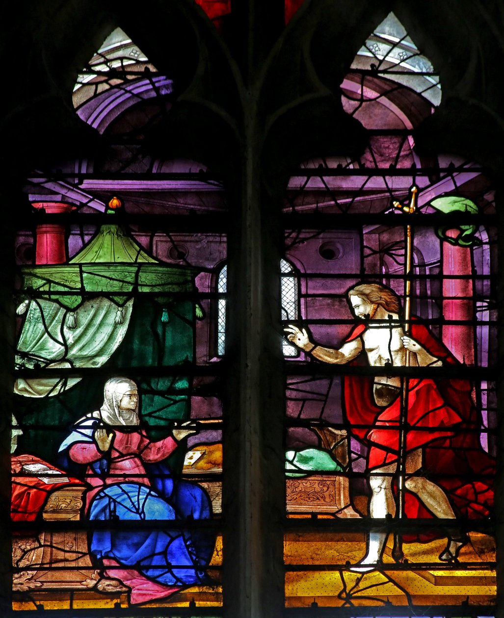 Fenêtre w4 représentant le Christ apparaît à sa mère - French School