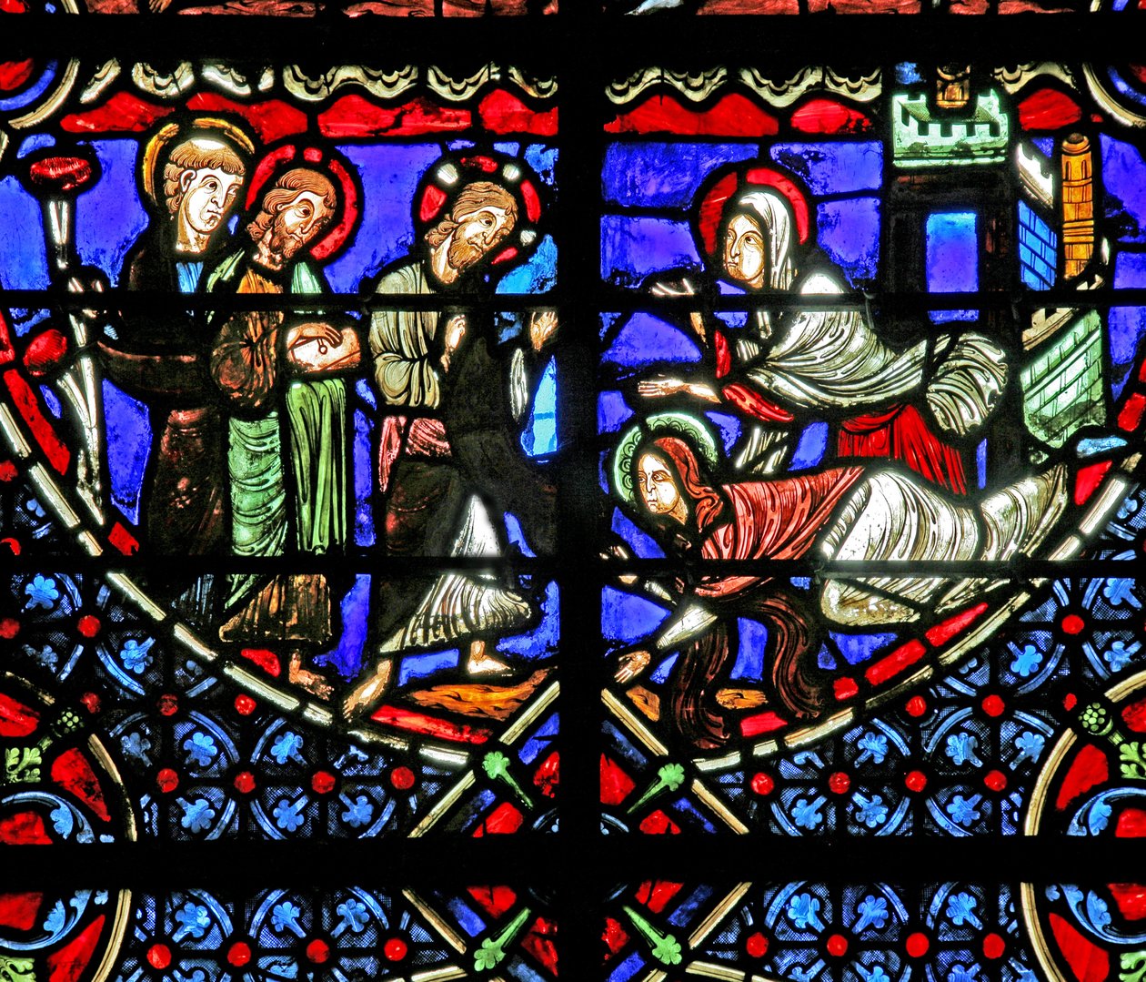 Marthe et Marie avec Christ - French School