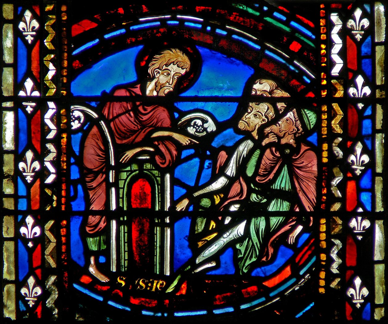 Fenêtre w53 représentant Saint Jean-Baptiste prêchant - French School