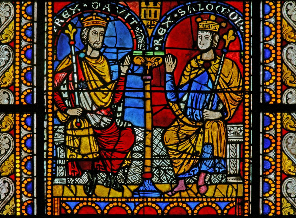 Fenêtre w5 représentant David et Salomon - French School