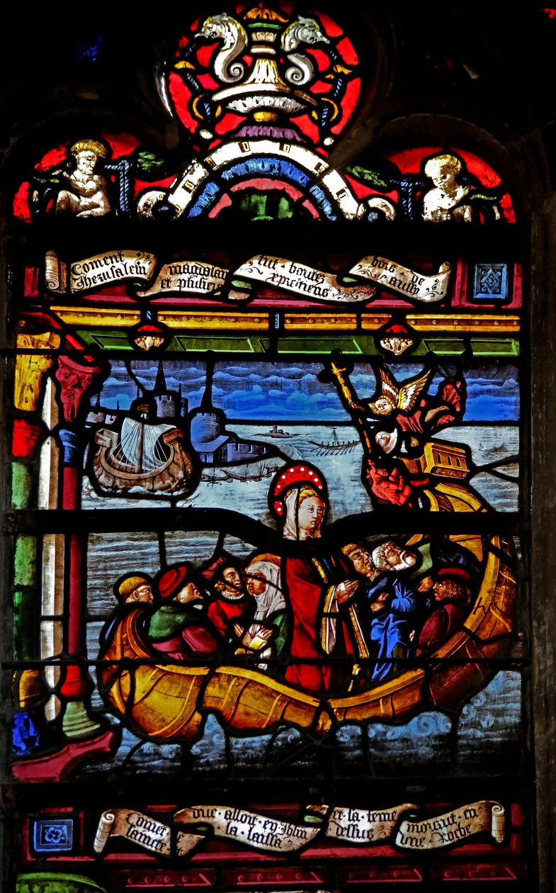 Fenêtre w5 - Marie-Madeleine prend la mer depuis Jérusalem - French School