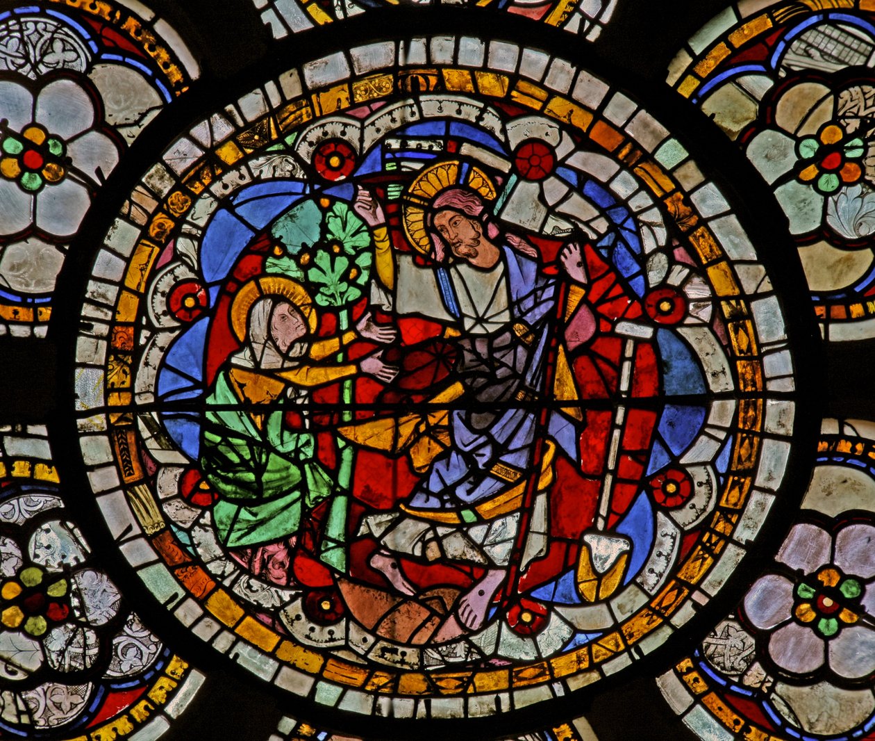 Fenêtre w7 représentant une scène de Résurrection : Noli Me Tangere - French School